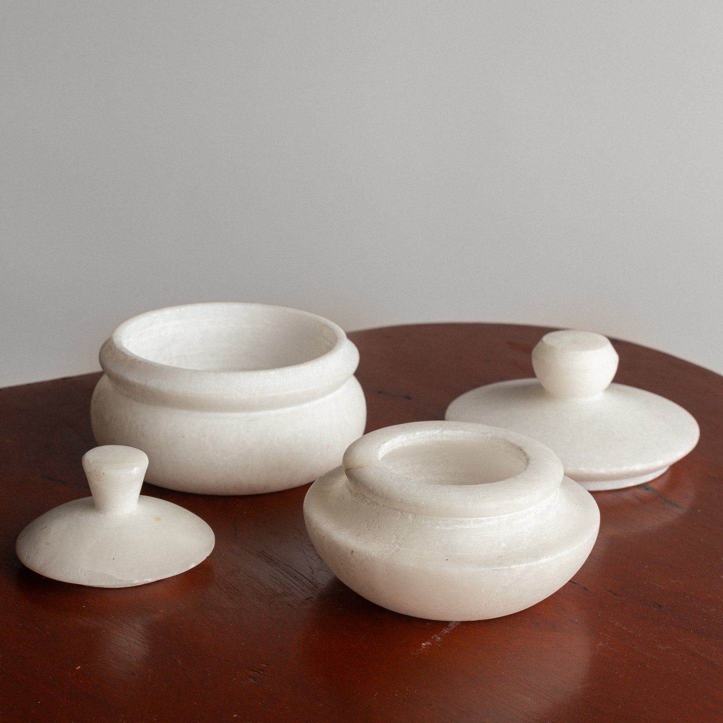 Italian Alabaster Lidded Jars