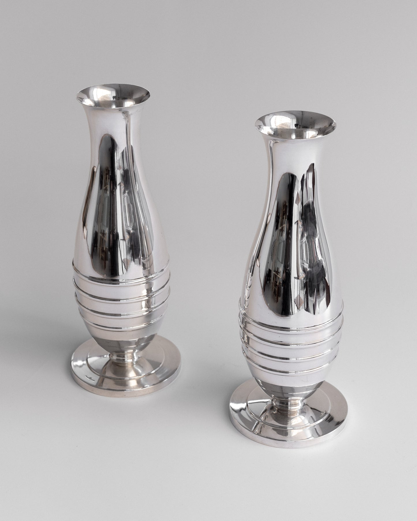 Pair of Silver Plate Vases