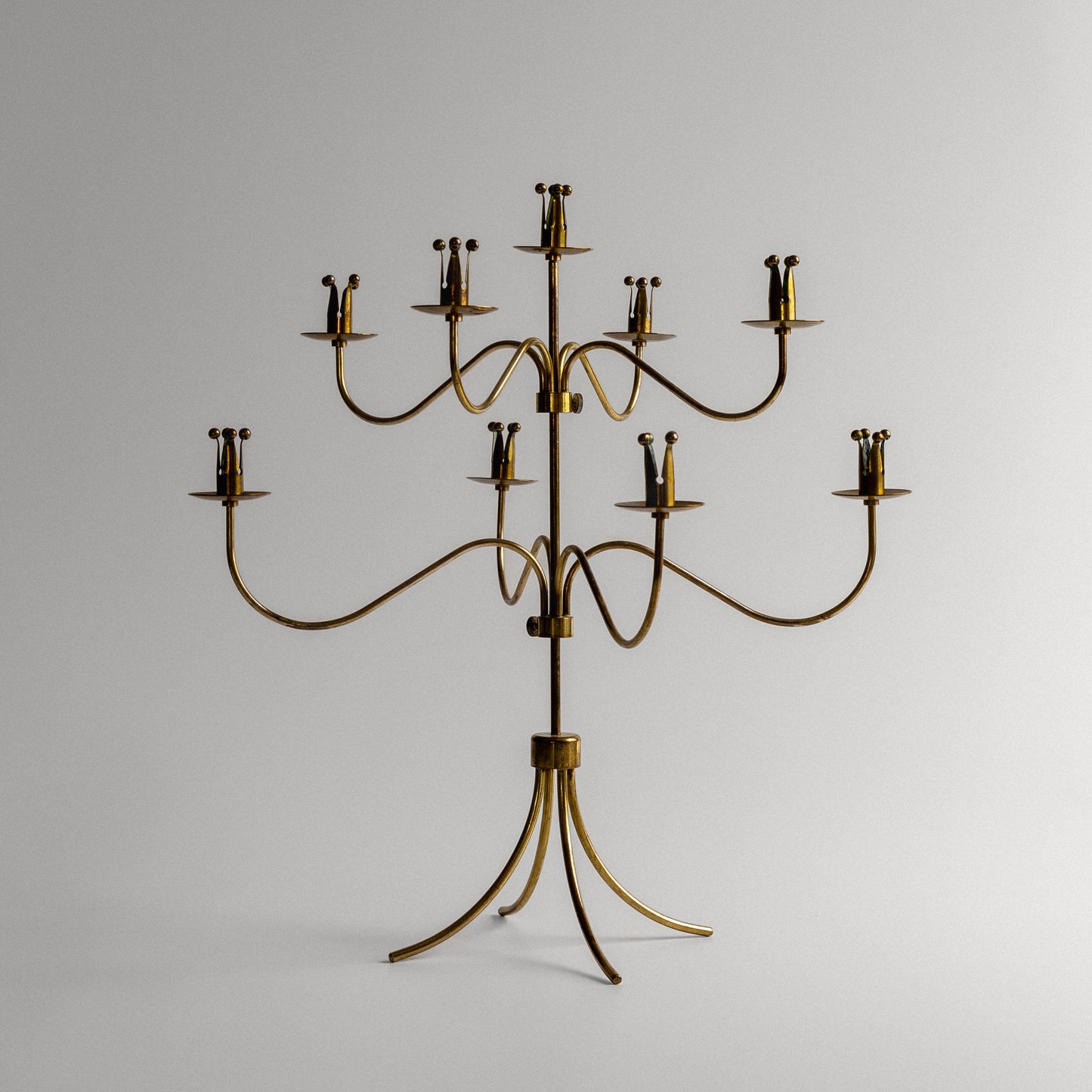 Mid-Century Brass Candelabra