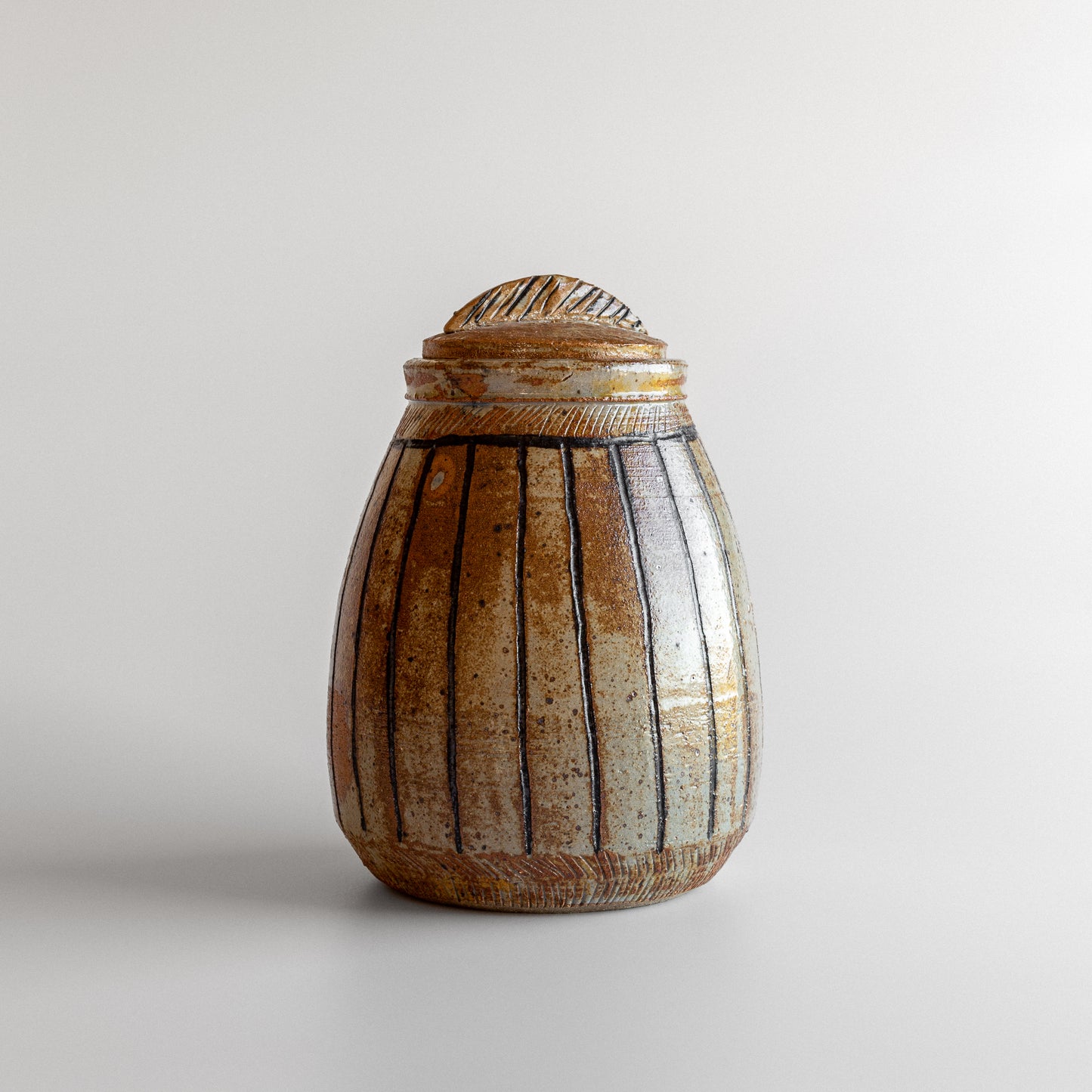Vintage Pottery Lidded Urn