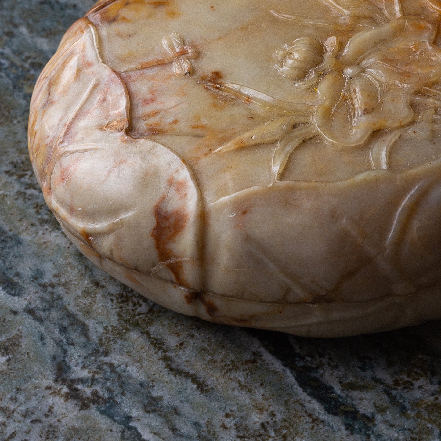 Carved Soaptstone Trinket Box