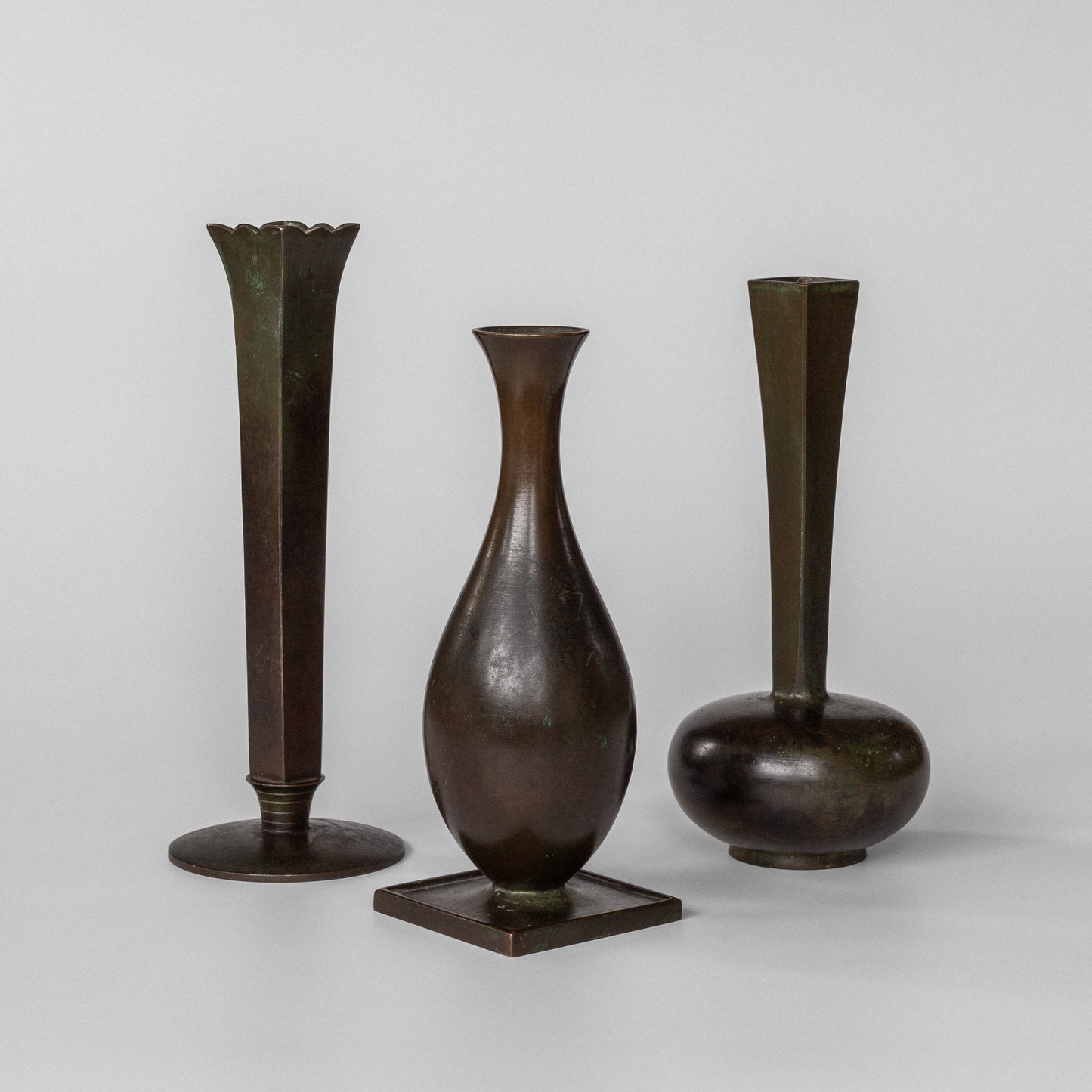 Bronze Vase Trio
