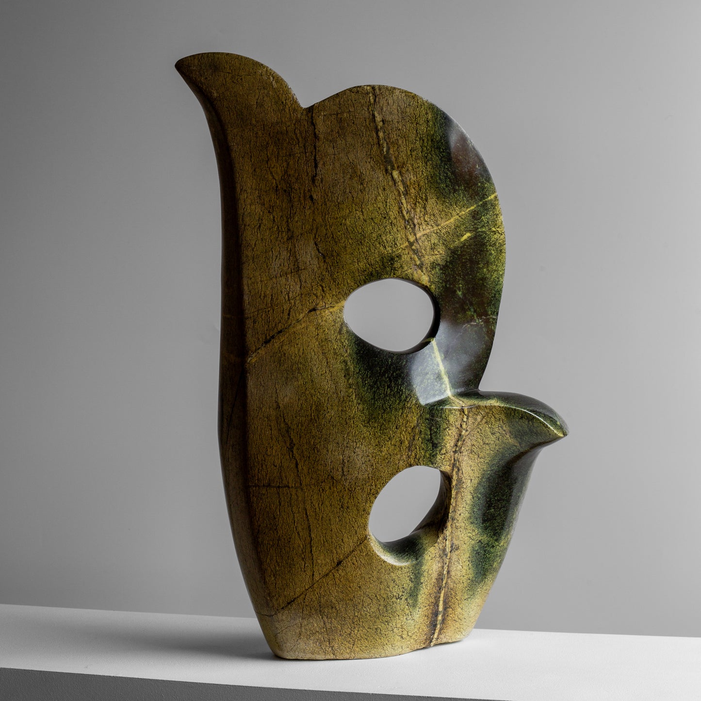 Abstract Serpentine Stone Sculpture