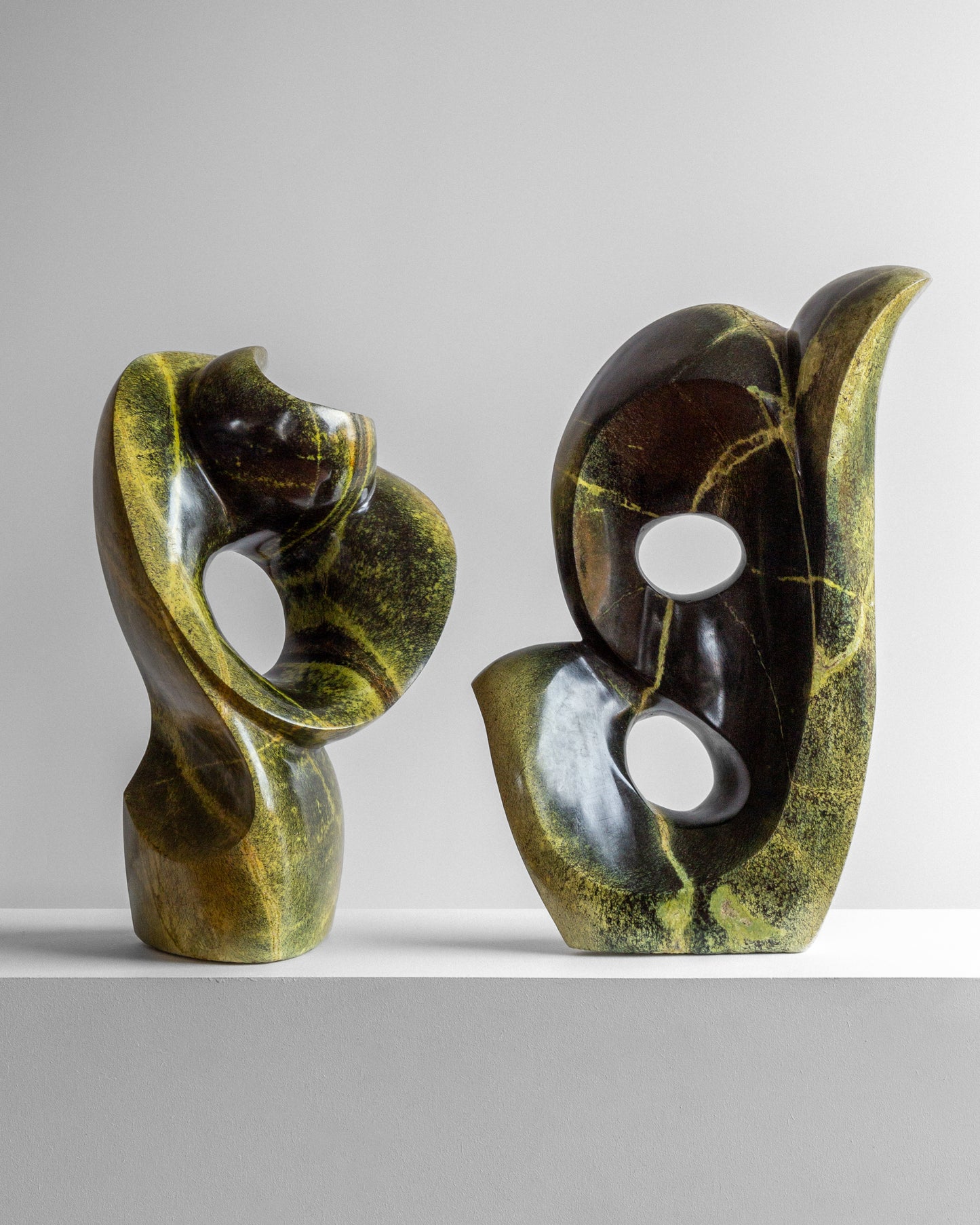 Abstract Serpentine Stone Sculpture