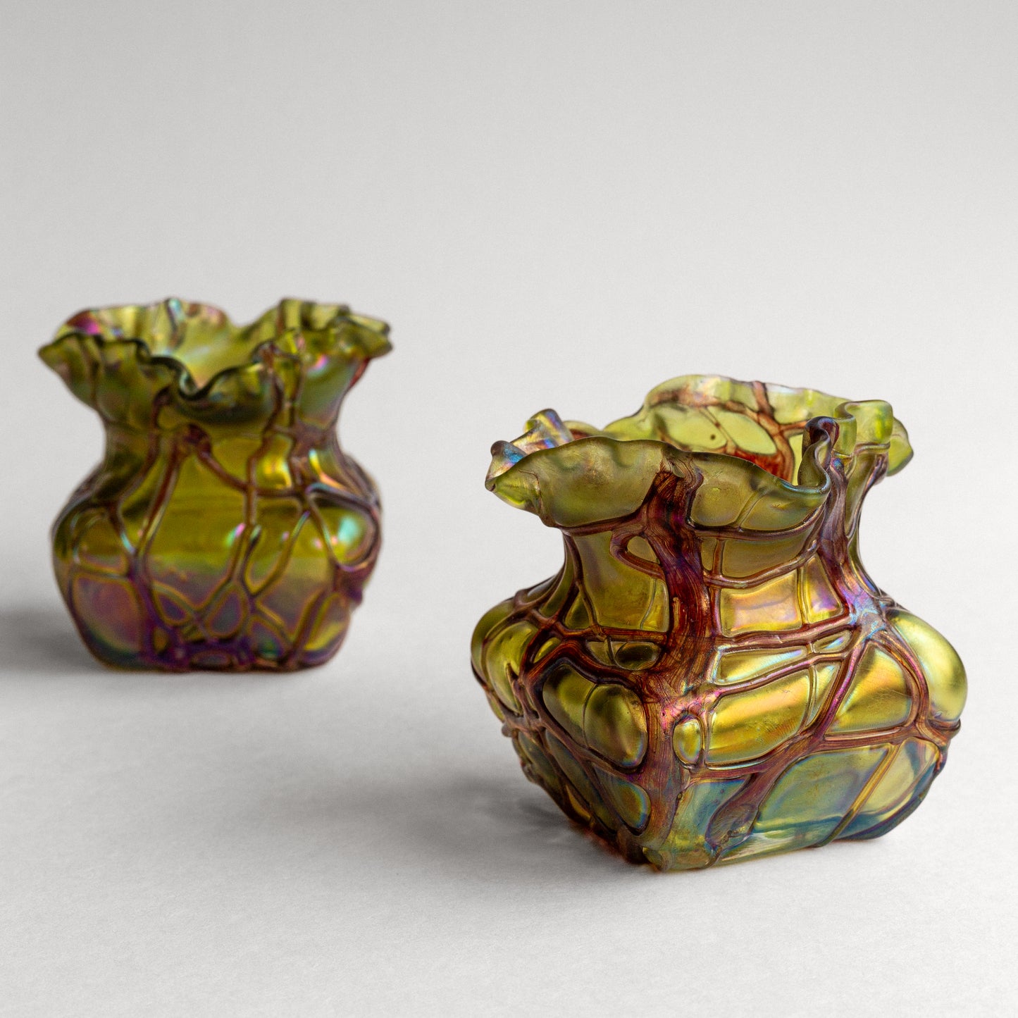 Pallme-König Iridescent Glass Vases