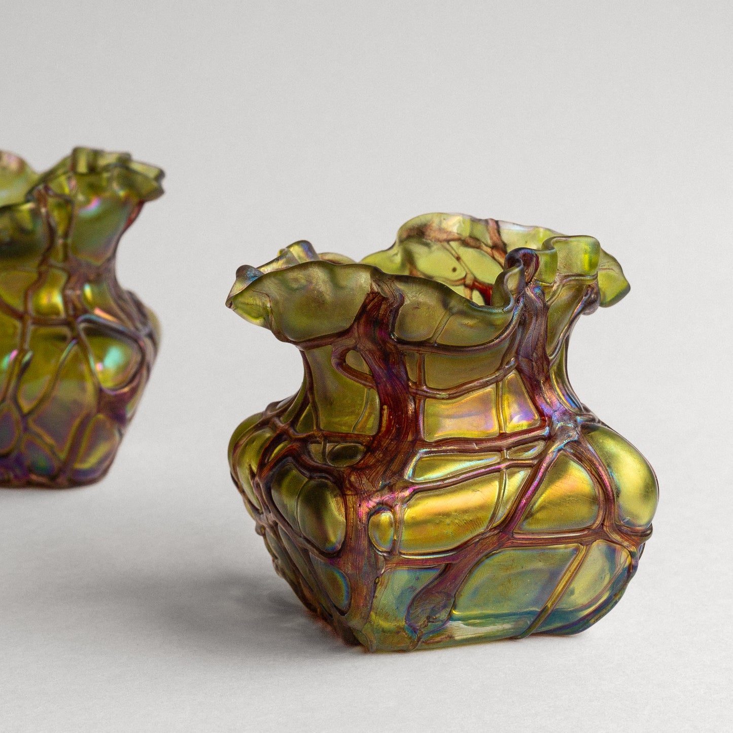 Pallme-König Iridescent Glass Vases