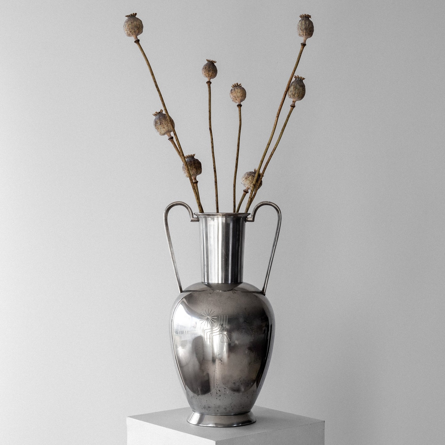 Modernist Pewter Amphora