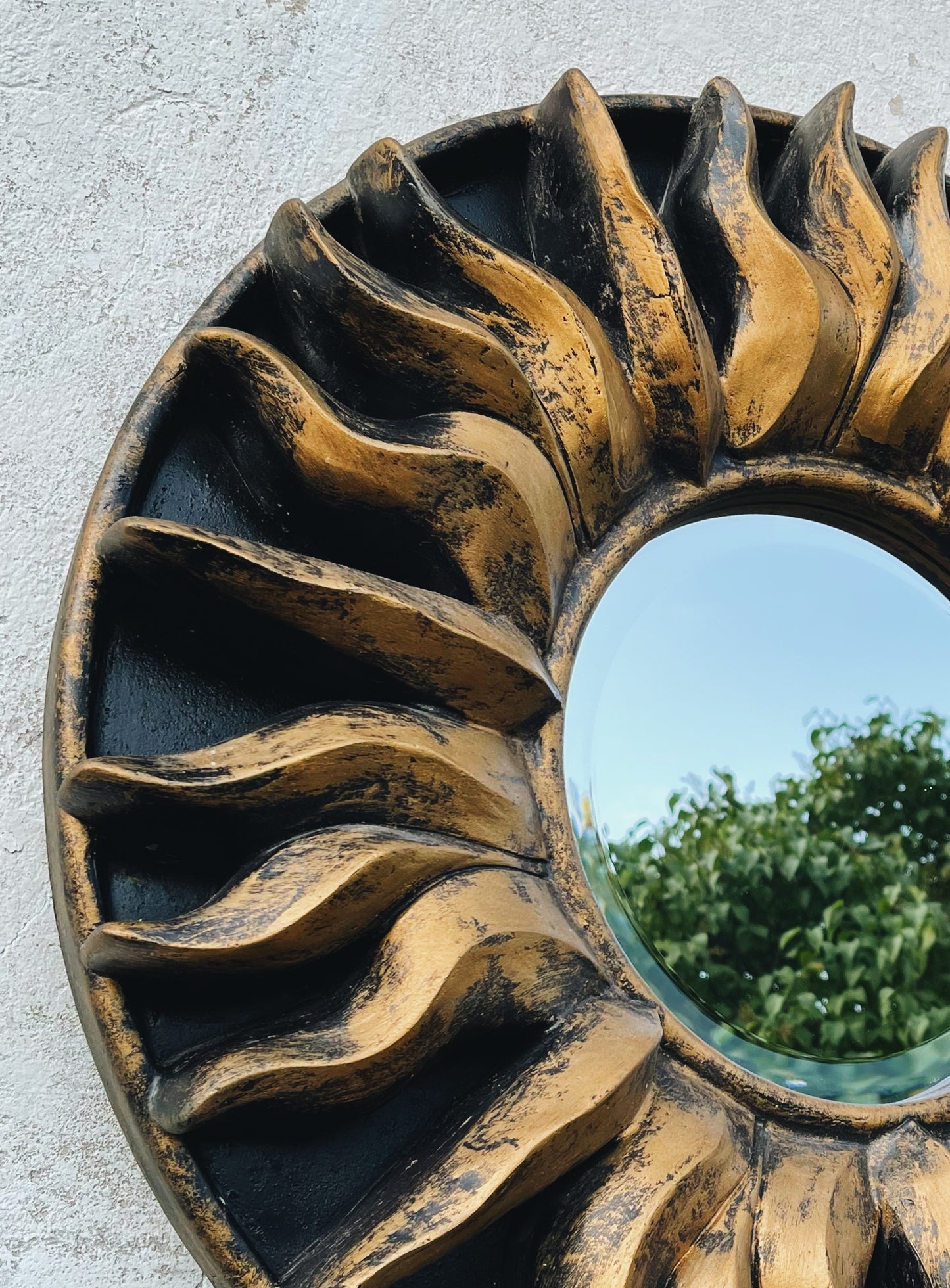 Wooden Sun Mirror