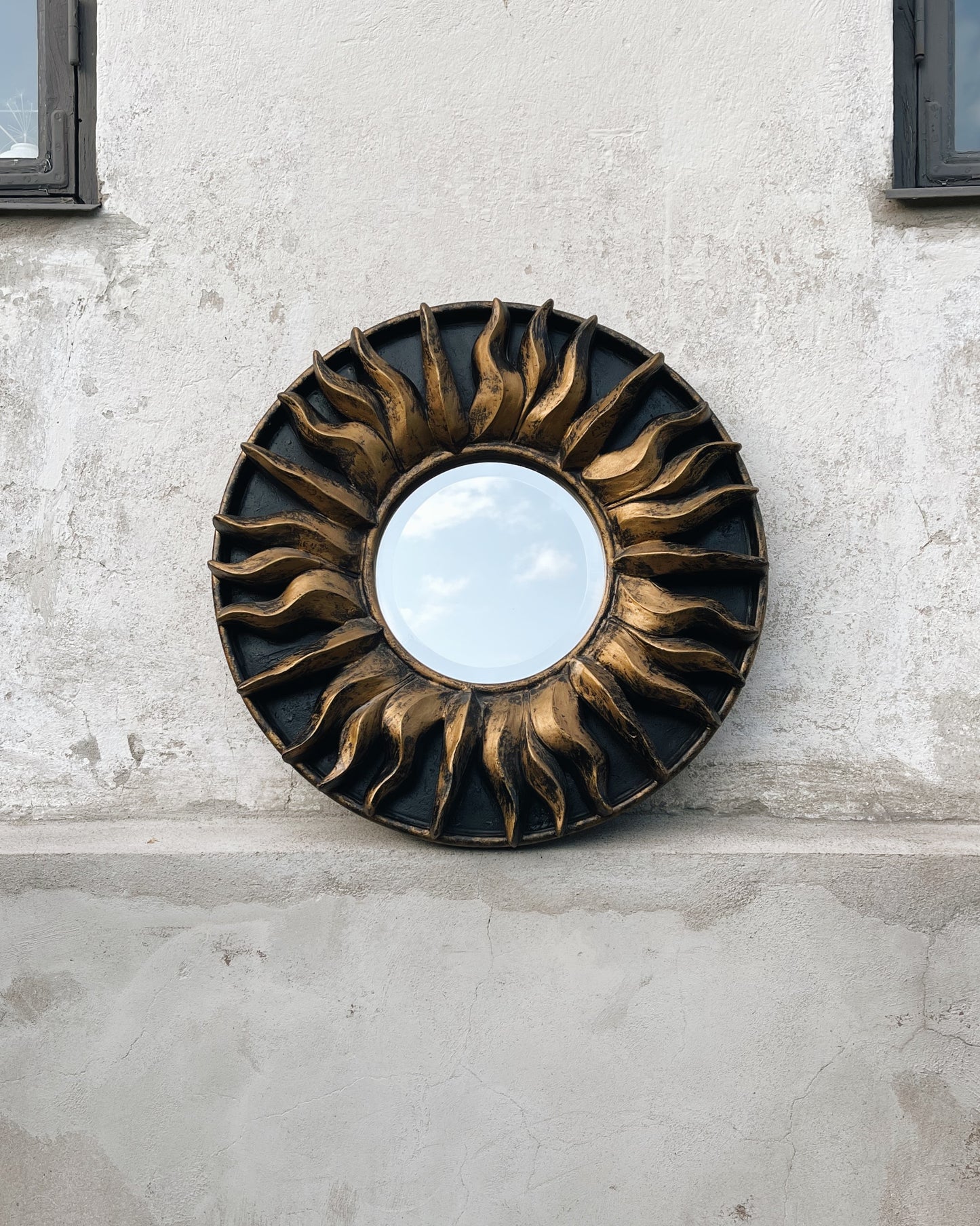 Wooden Sun Mirror