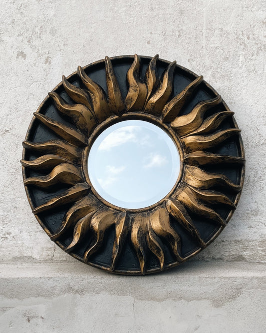 Wooden Sun Mirror