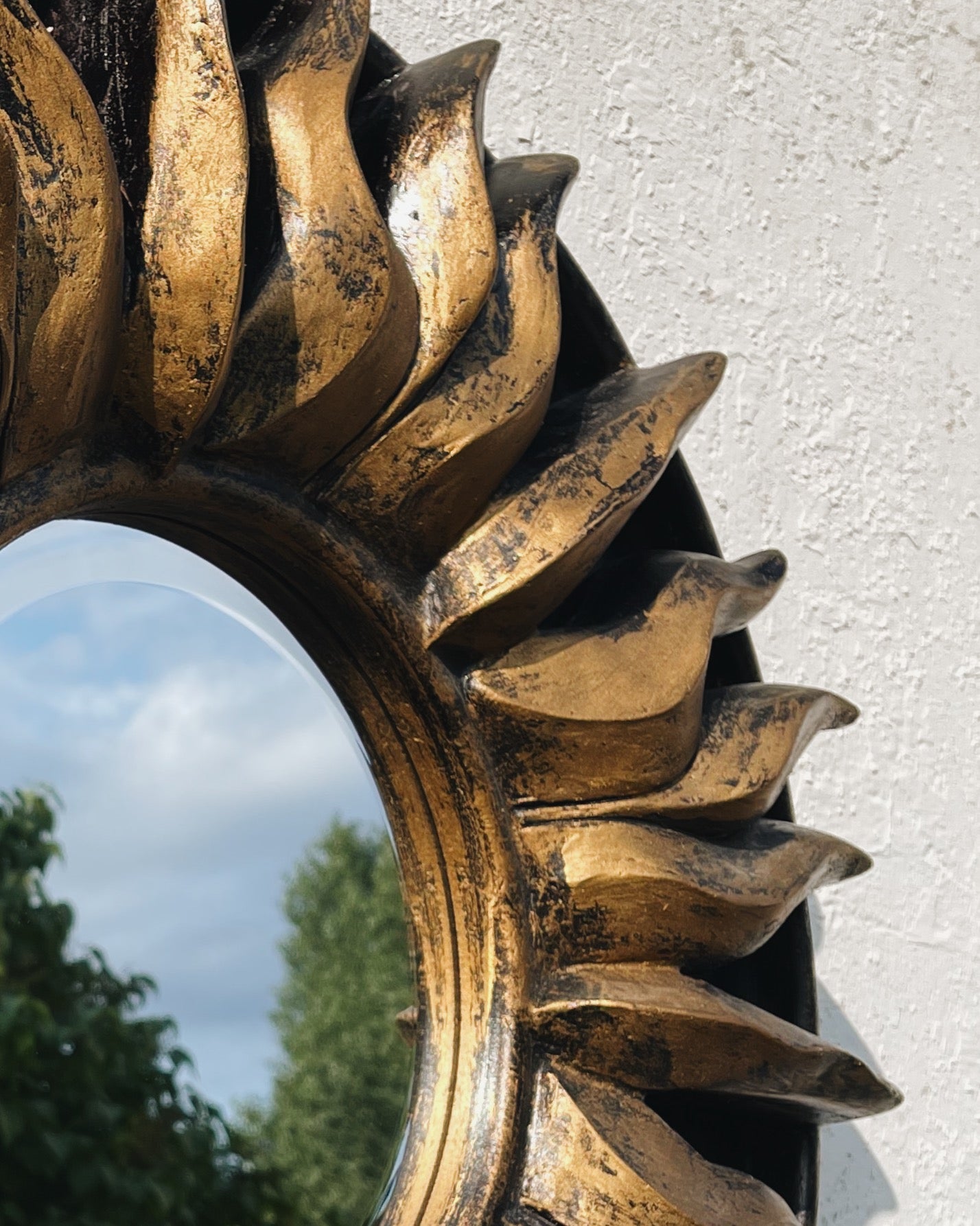 Wooden Sun Mirror