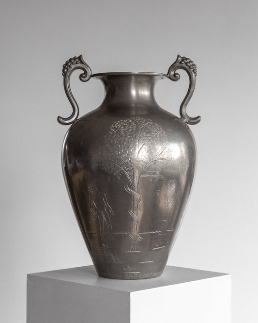 Adam & Eve Pewter Amphora, 1930s
