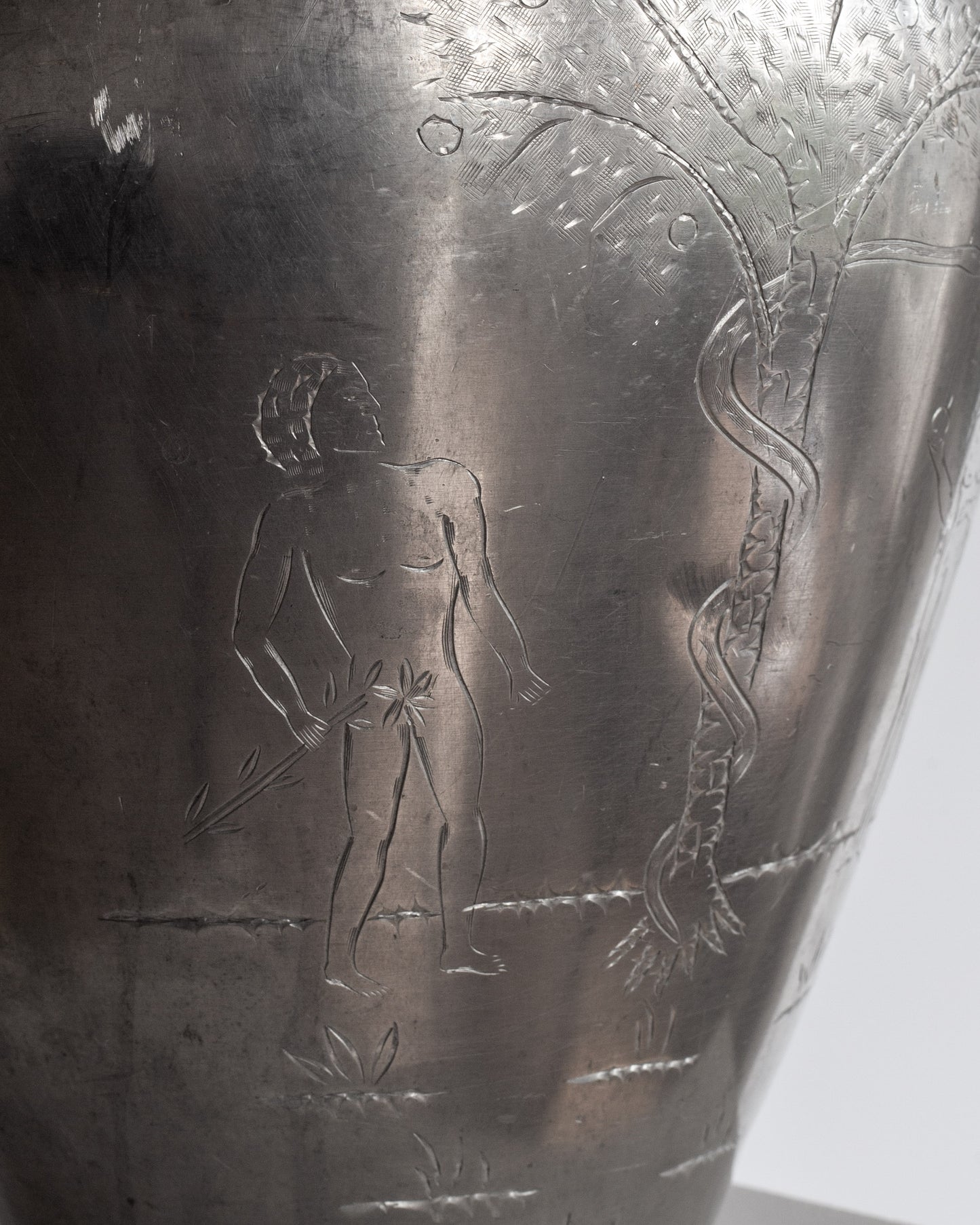 Adam & Eve Pewter Amphora, 1930s