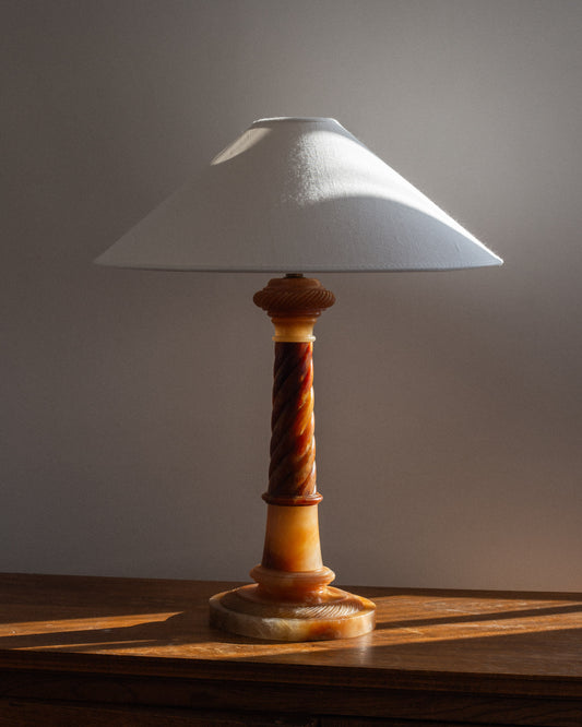 Alabaster Table Lamp, C. 1900