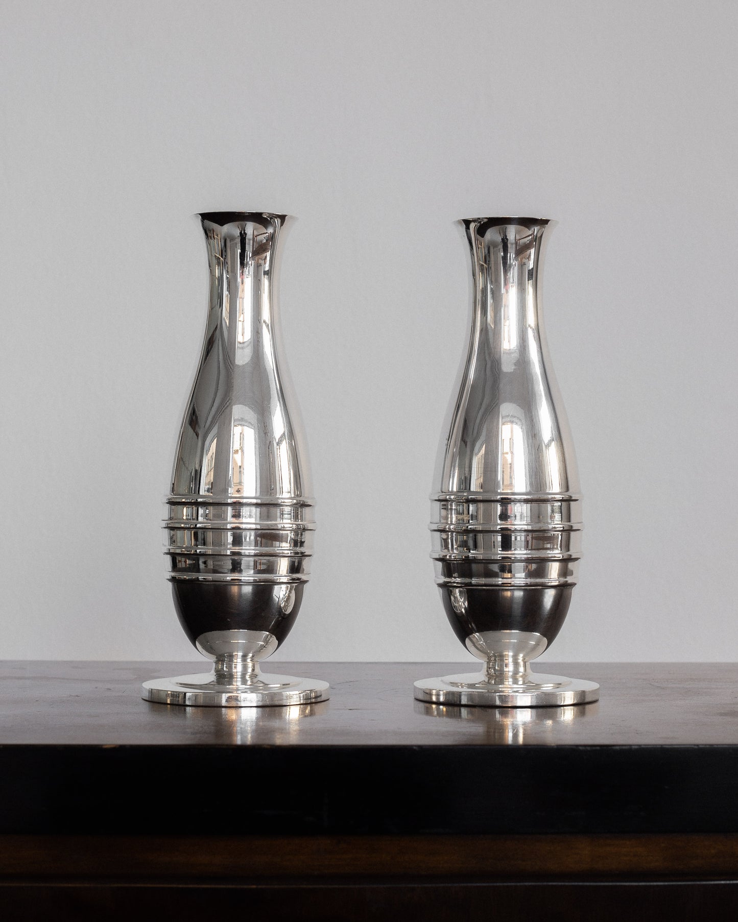 Pair of Silver Plate Vases