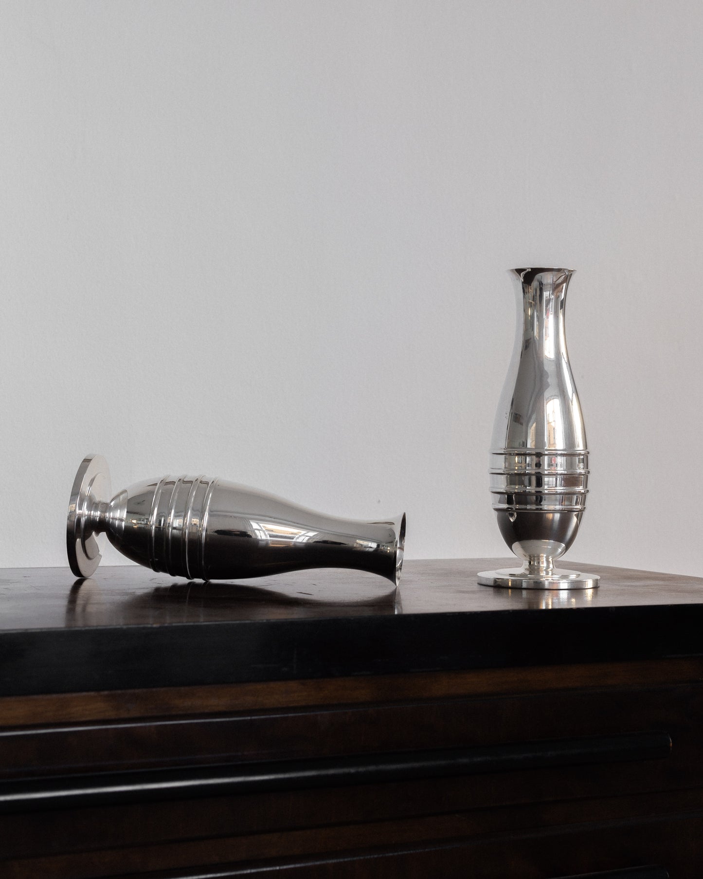 Pair of Silver Plate Vases