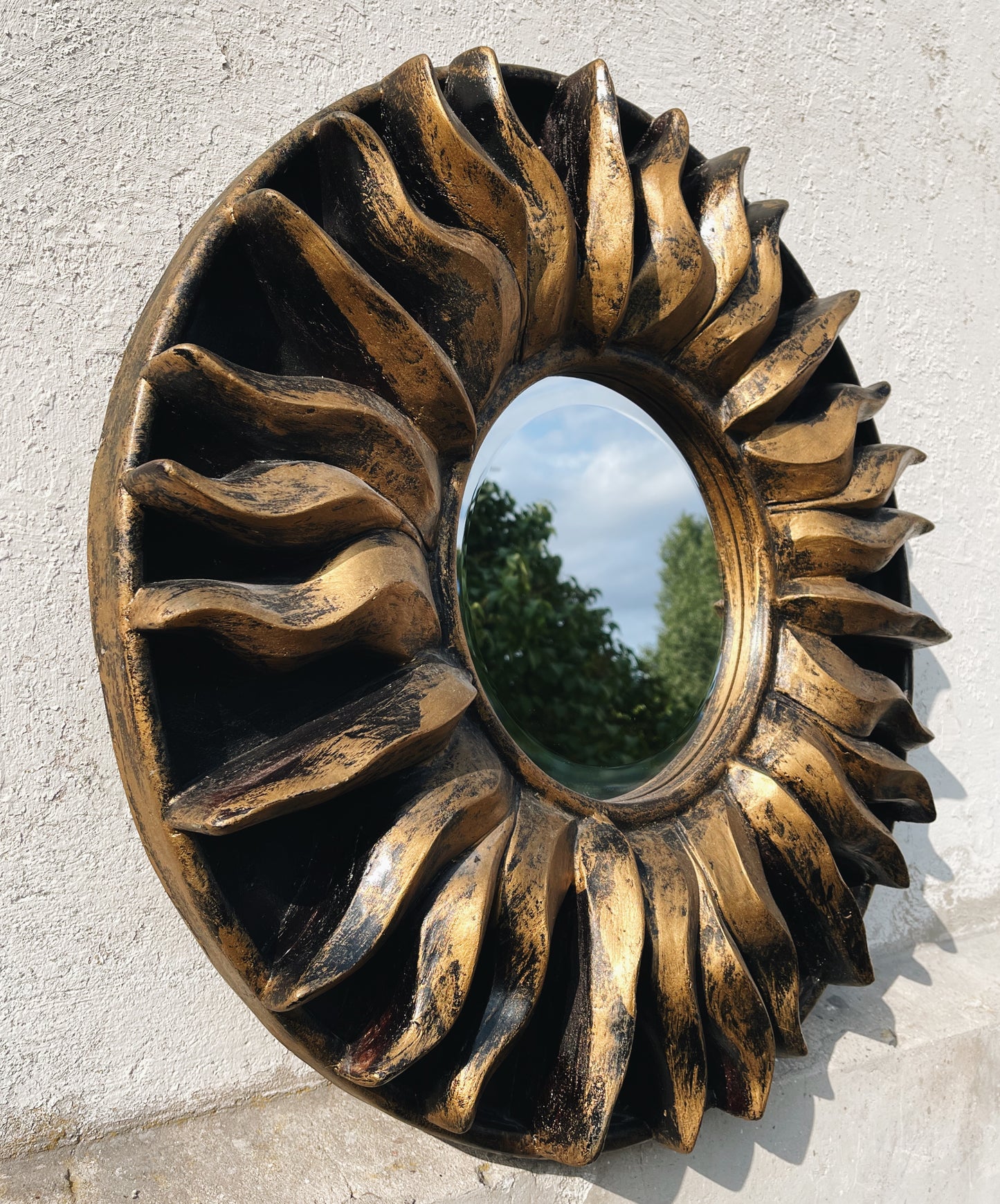 Wooden Sun Mirror