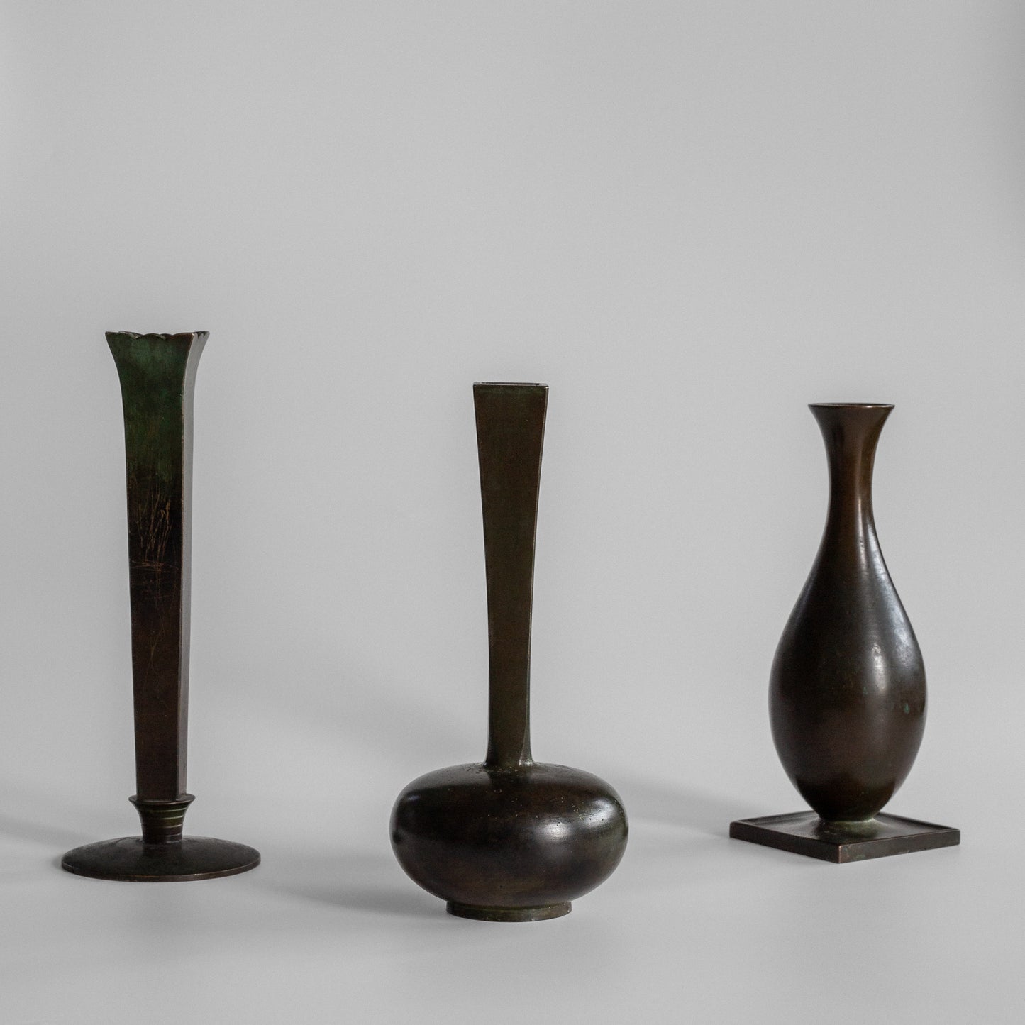 Bronze Vase Trio