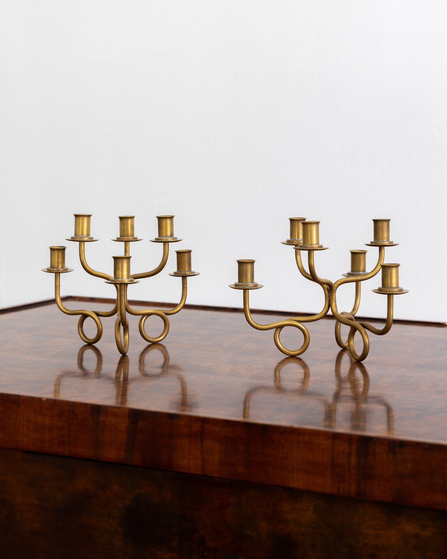 Pair of Brass Candelabra
