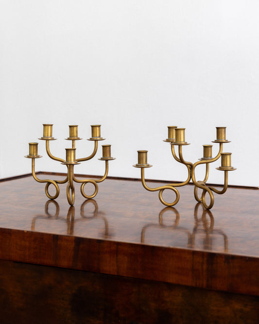 Pair of Brass Candelabra