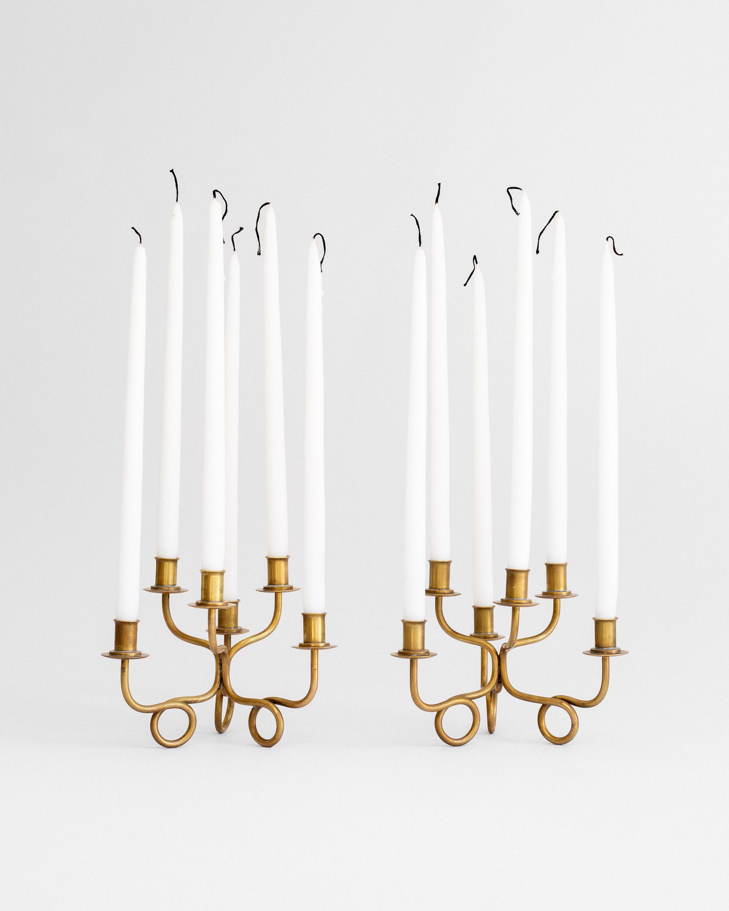 Pair of Brass Candelabra