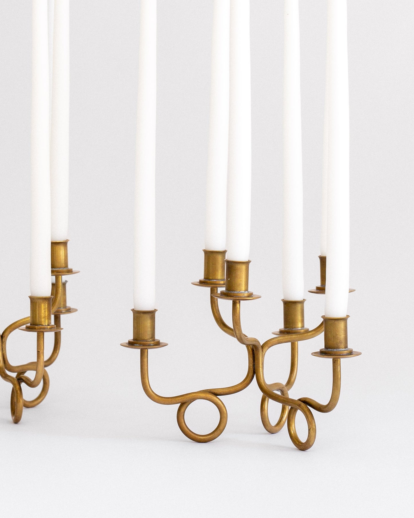 Pair of Brass Candelabra