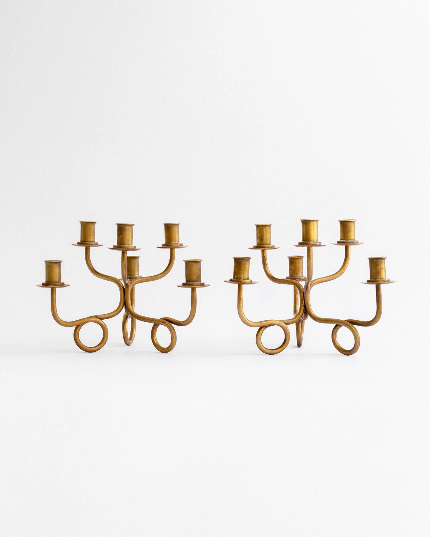 Pair of Brass Candelabra