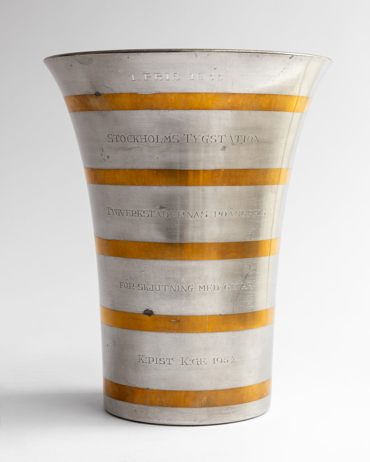 Pewter and Brass Vase