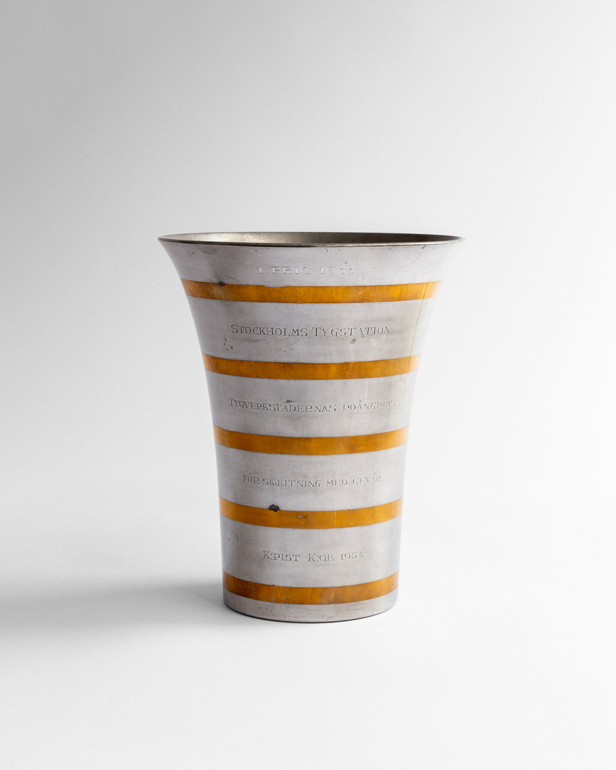 Pewter and Brass Vase