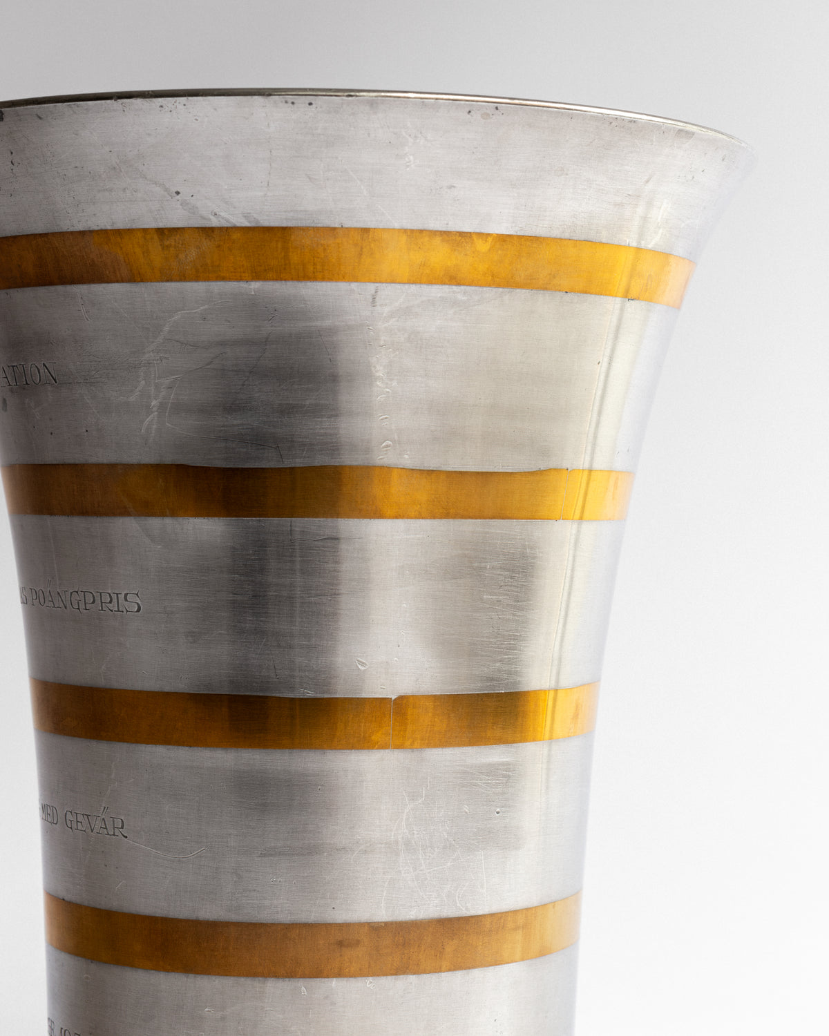 Pewter and Brass Vase