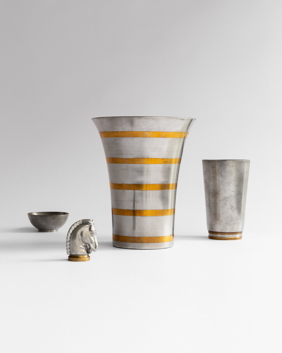 Pewter and Brass Vase