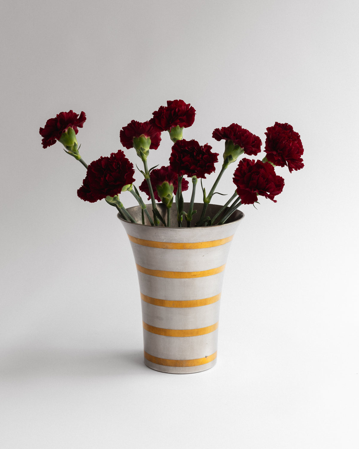 Pewter and Brass Vase
