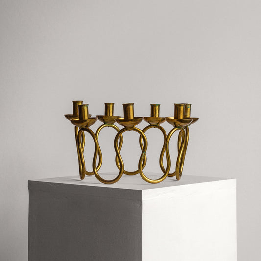 Swedish Modern Brass Candlestick