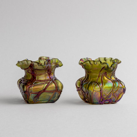 Pallme-König Iridescent Glass Vases