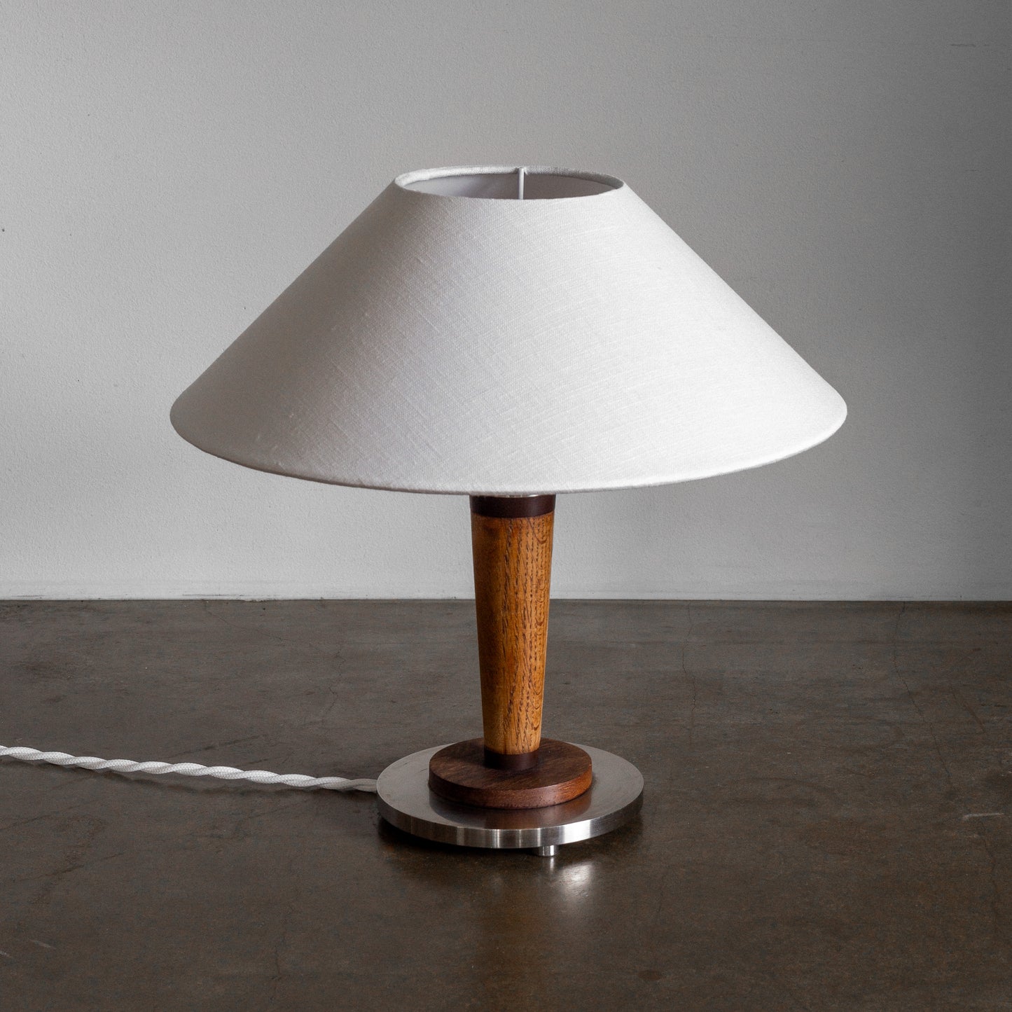 Mid-Century Metal and Wood Lamp