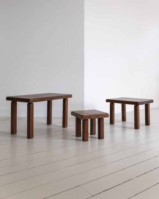 Brutalist Oak Nesting Tables