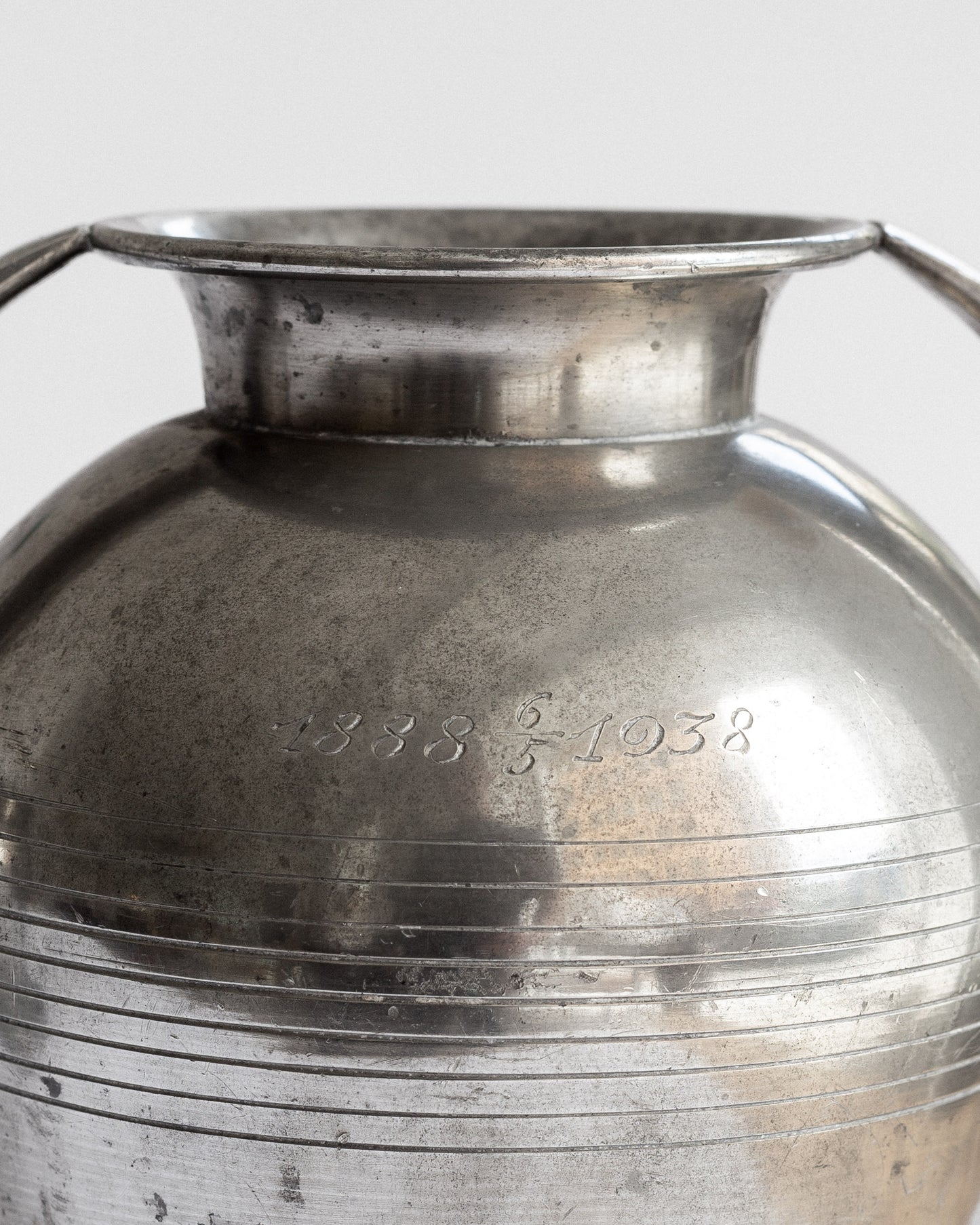 Pair of Monumental Pewter Vases