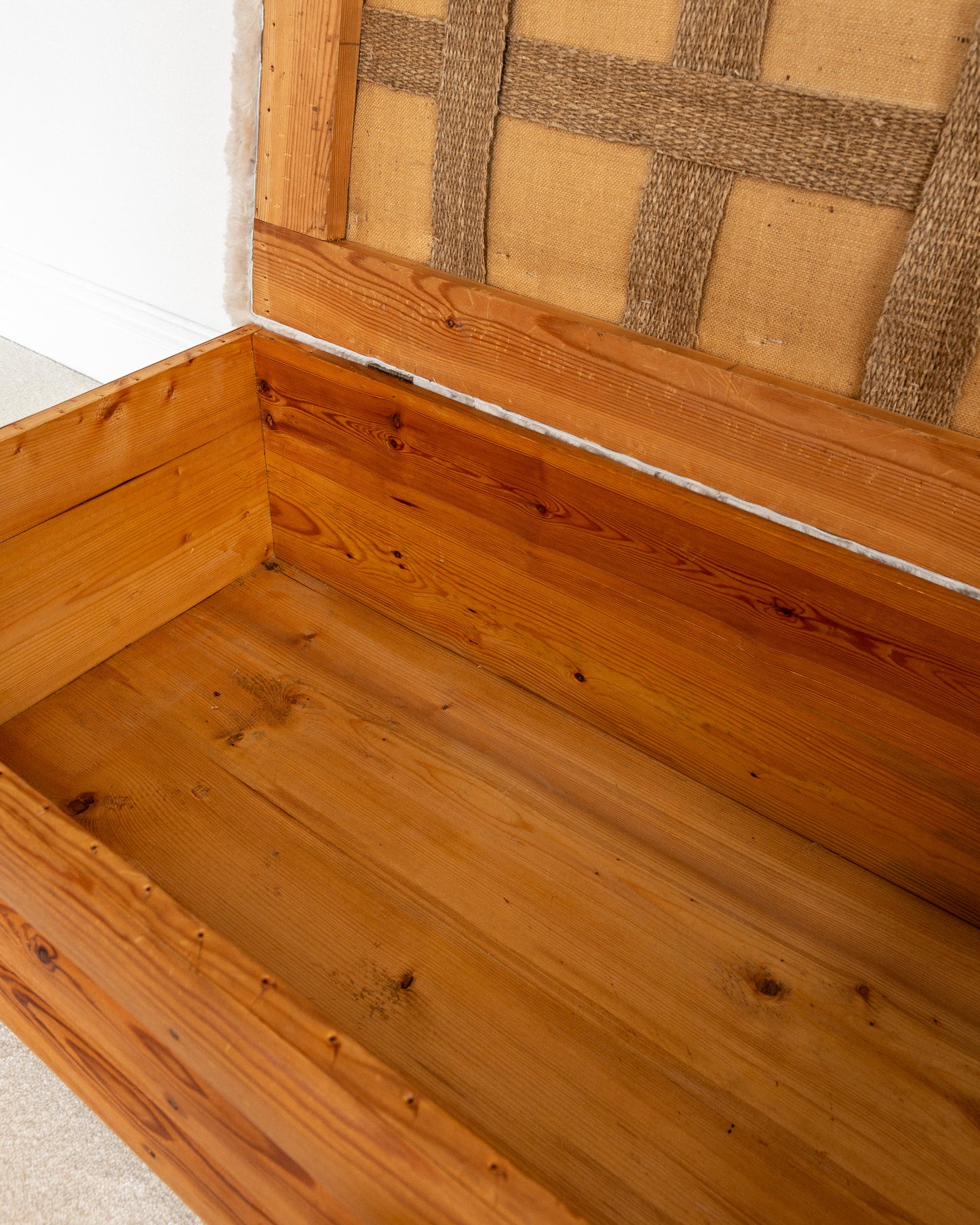 Pine and Sheepskin Bench