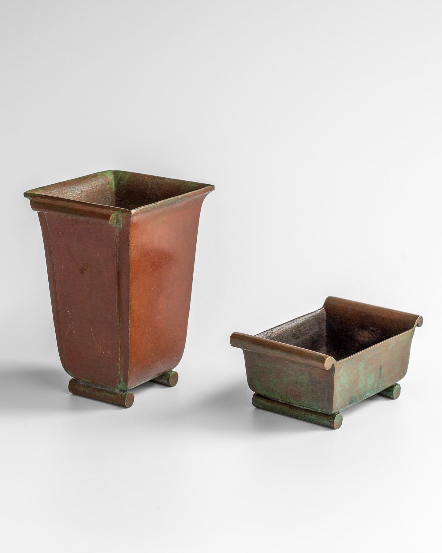 Patinated Bronze Vessel Set