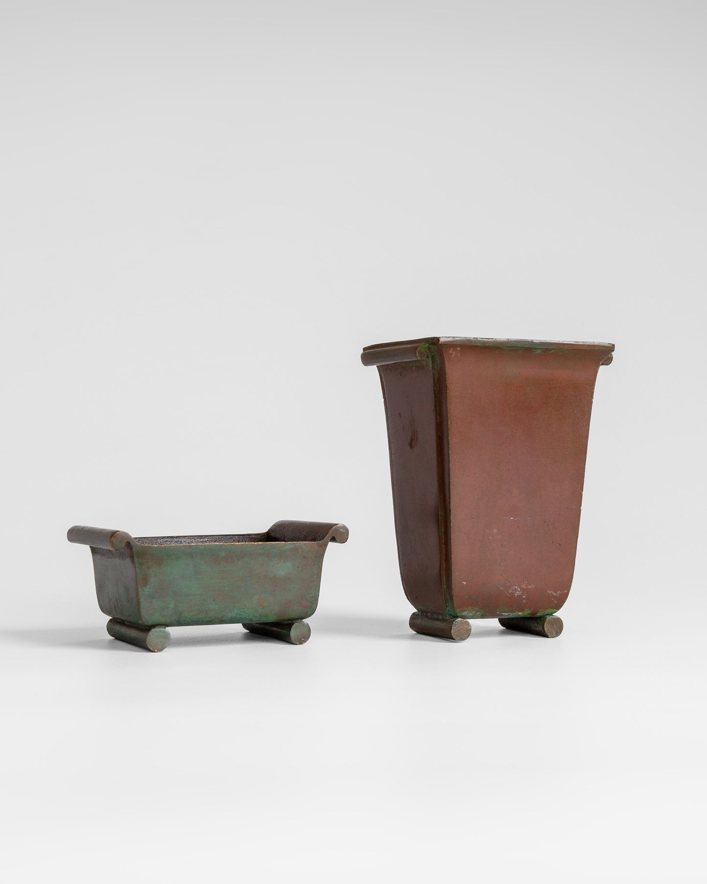Patinated Bronze Vessel Set