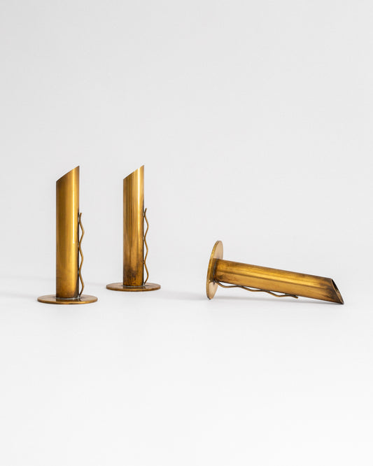 Trio of Brass Vases