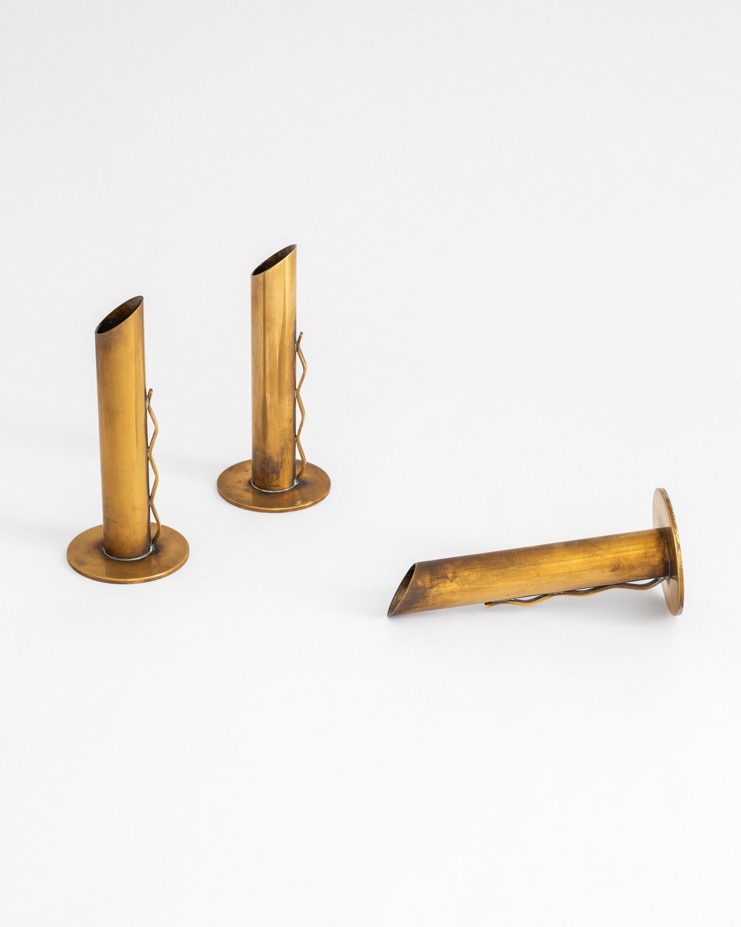 Trio of Brass Vases