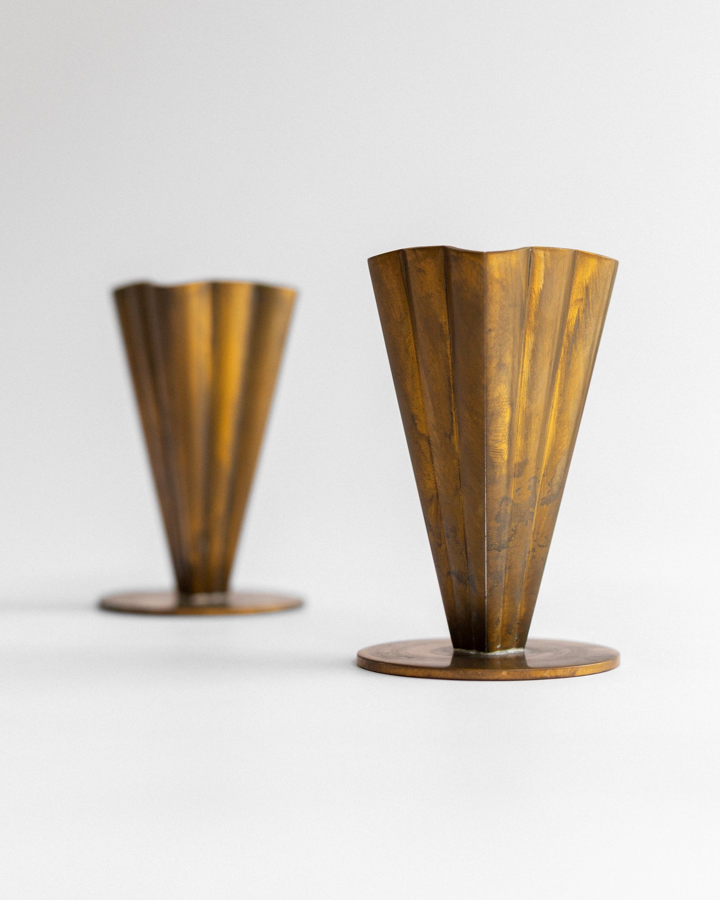 Pair of Brass Vases