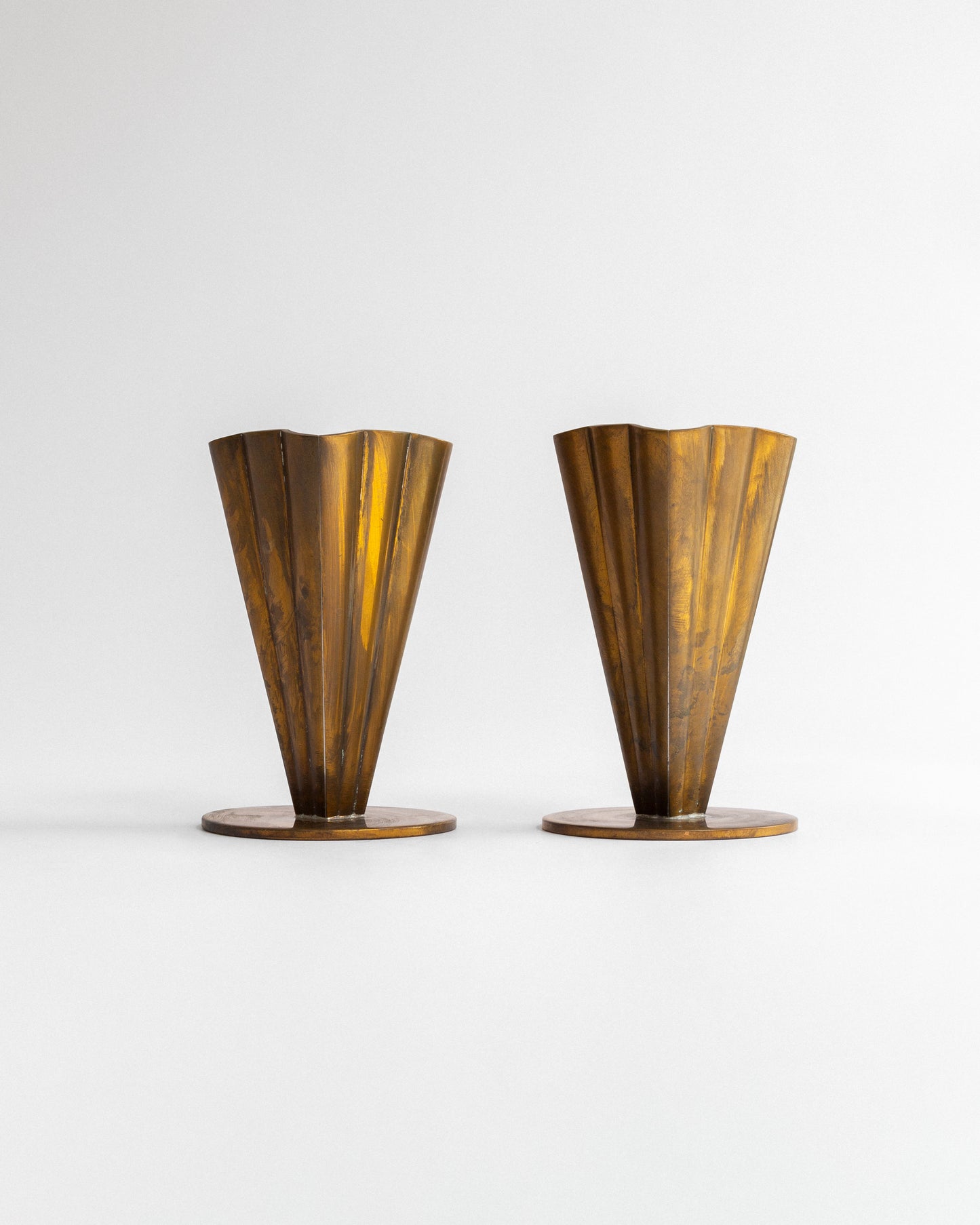 Pair of Brass Vases
