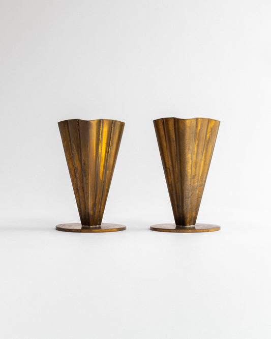 Pair of Brass Vases