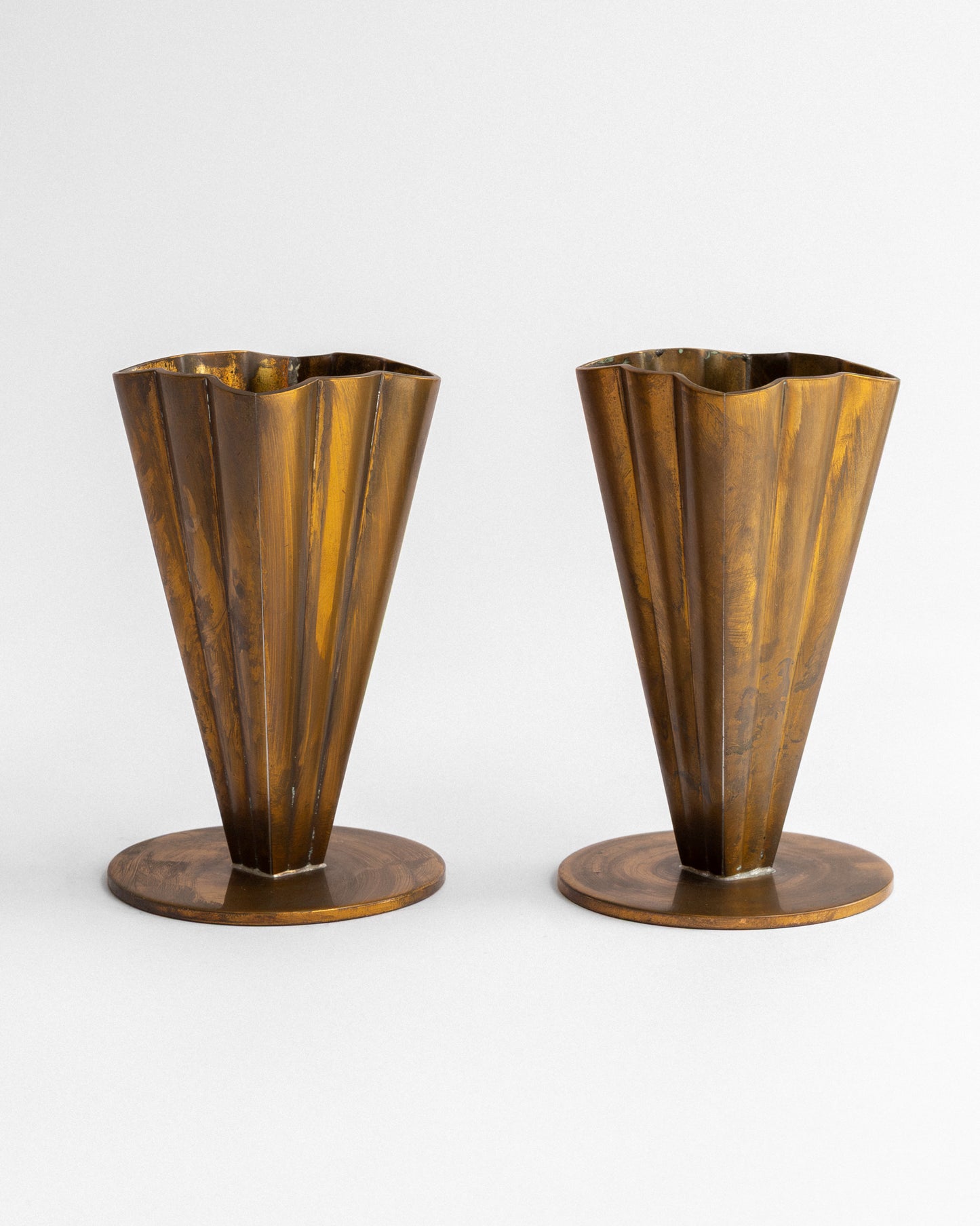 Pair of Brass Vases