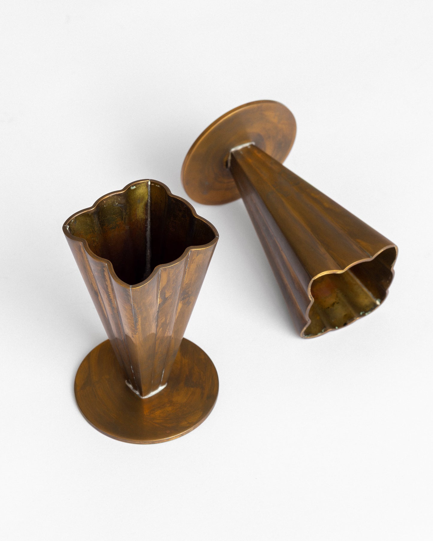 Pair of Brass Vases