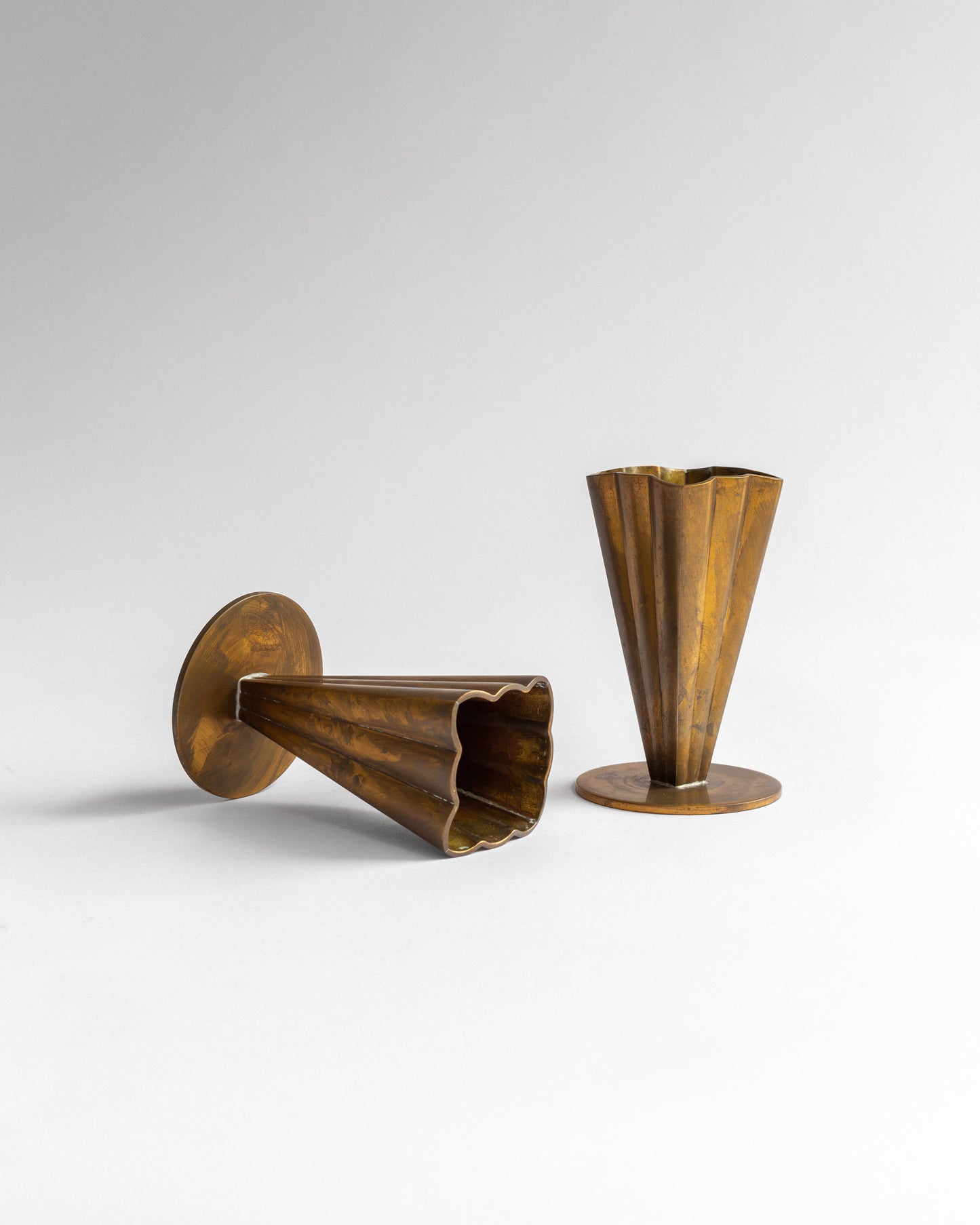 Pair of Brass Vases