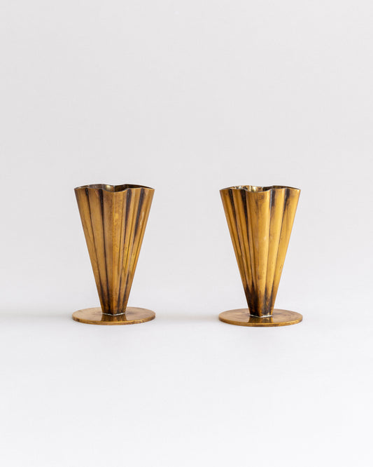 Pair of Brass Vases