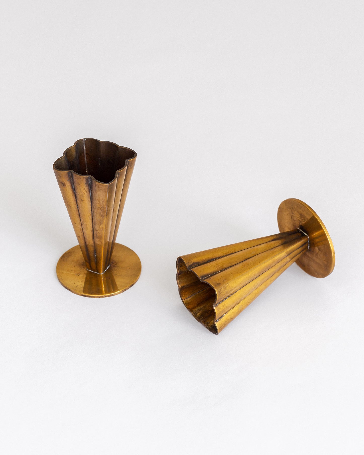 Pair of Brass Vases